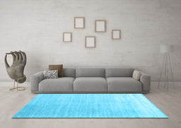 Machine Washable Abstract Light Blue Contemporary Rug in a Living Room, wshcon1479lblu