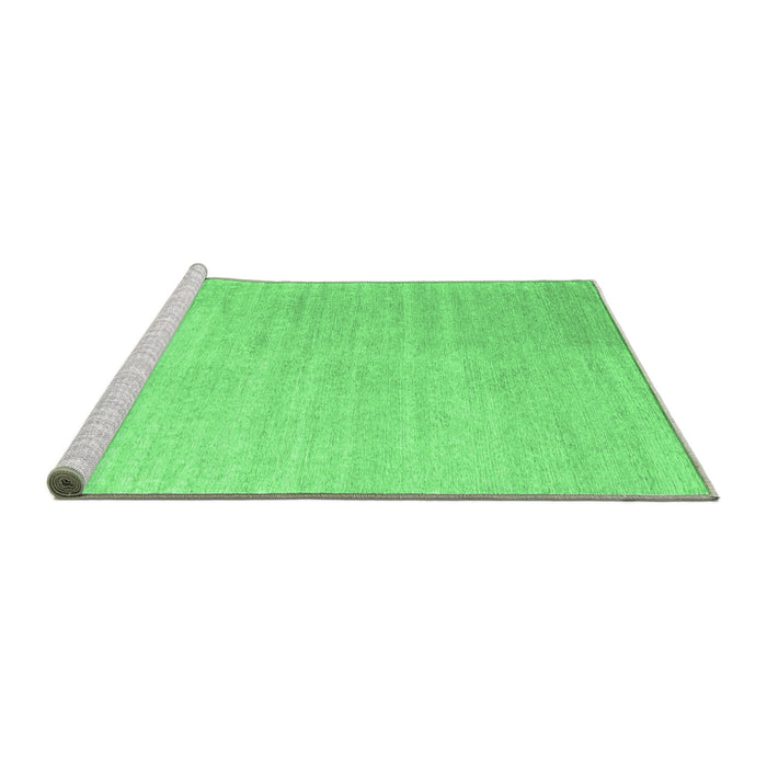 Sideview of Machine Washable Abstract Emerald Green Contemporary Area Rugs, wshcon1479emgrn