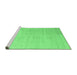 Sideview of Machine Washable Abstract Emerald Green Contemporary Area Rugs, wshcon1479emgrn