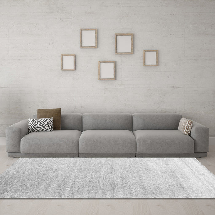 Machine Washable Abstract Gray Contemporary Rug in a Living Room,, wshcon1479gry
