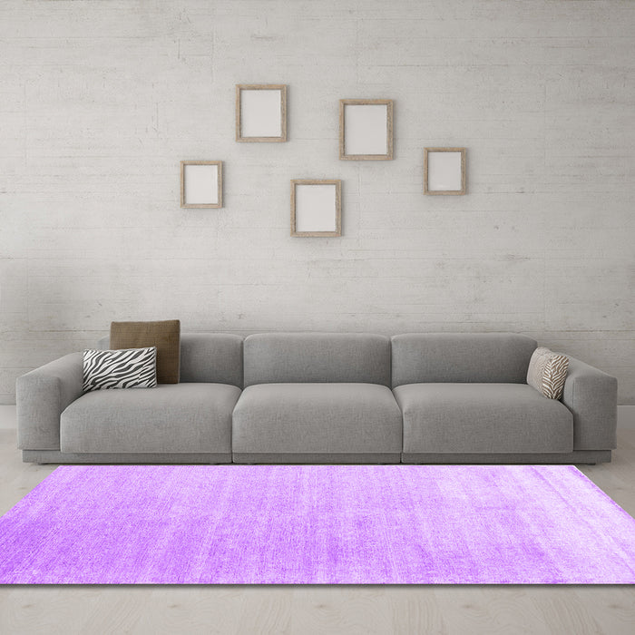 Machine Washable Abstract Purple Contemporary Area Rugs in a Living Room, wshcon1479pur
