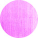 Round Abstract Pink Contemporary Rug, con1479pnk