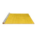 Sideview of Machine Washable Abstract Yellow Contemporary Rug, wshcon1479yw