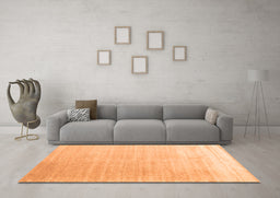 Machine Washable Abstract Orange Contemporary Area Rugs in a Living Room, wshcon1479org