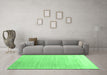 Machine Washable Abstract Emerald Green Contemporary Area Rugs in a Living Room,, wshcon1479emgrn