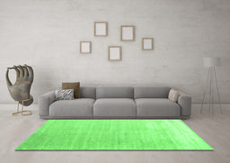 Machine Washable Abstract Green Contemporary Area Rugs in a Living Room,, wshcon1479grn