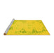 Sideview of Machine Washable Abstract Yellow Contemporary Rug, wshcon147yw