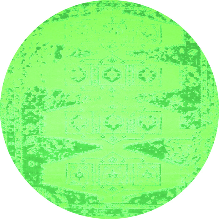 Square Abstract Green Contemporary Rug, con147grn