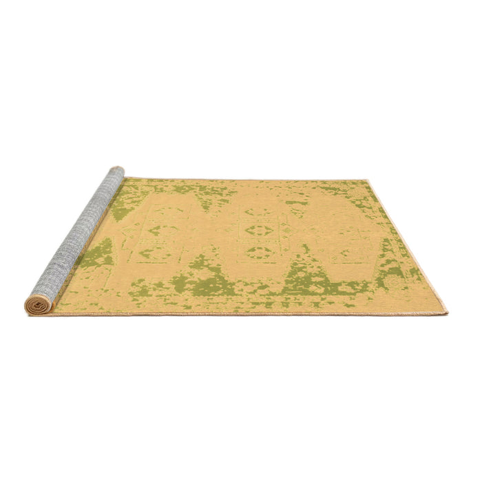 Sideview of Machine Washable Abstract Brown Contemporary Rug, wshcon147brn