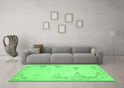 Machine Washable Abstract Emerald Green Contemporary Area Rugs in a Living Room,, wshcon147emgrn