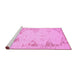 Sideview of Machine Washable Abstract Pink Contemporary Rug, wshcon147pnk