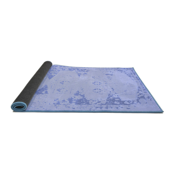 Sideview of Abstract Blue Contemporary Rug, con147blu