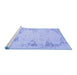 Sideview of Machine Washable Abstract Blue Contemporary Rug, wshcon147blu