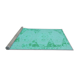 Sideview of Machine Washable Abstract Light Blue Contemporary Rug, wshcon147lblu