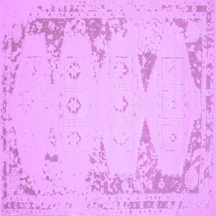 Square Abstract Purple Contemporary Rug, con147pur