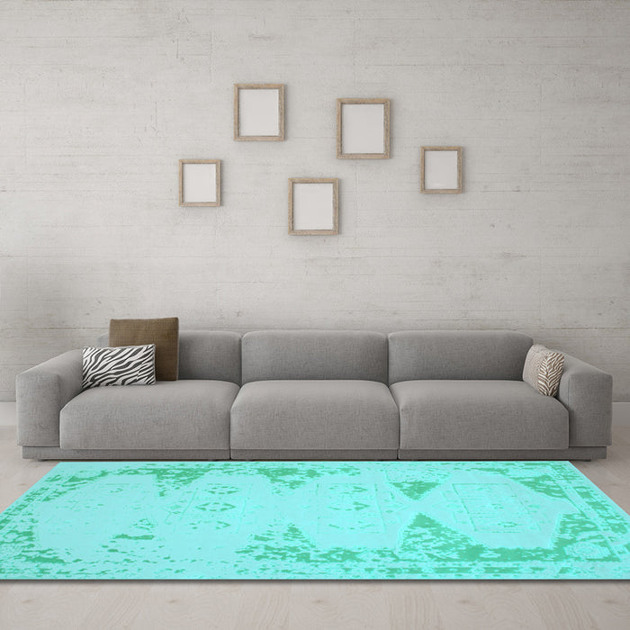 Machine Washable Abstract Light Blue Contemporary Rug in a Living Room, wshcon147lblu