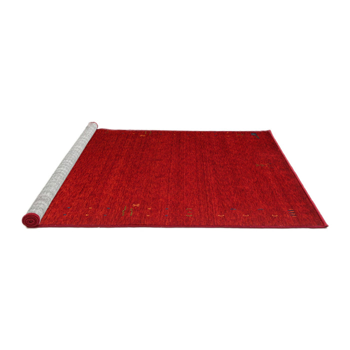 Serging Thickness of Machine Washable Contemporary Red Rug, wshcon148
