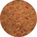 Square Abstract Orange Contemporary Rug, con1480org