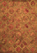 Serging Thickness of Machine Washable Abstract Orange Contemporary Area Rugs, wshcon1480org