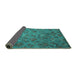 Sideview of Abstract Turquoise Contemporary Rug, con1480turq