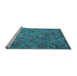 Sideview of Machine Washable Abstract Light Blue Contemporary Rug, wshcon1480lblu
