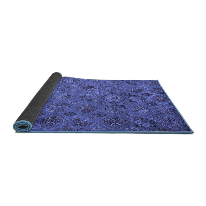 Sideview of Abstract Blue Contemporary Rug, con1480blu