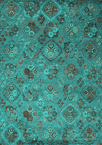 Abstract Turquoise Contemporary Rug, con1480turq