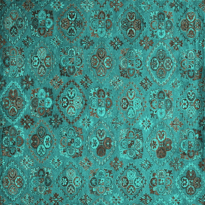 Square Machine Washable Abstract Turquoise Contemporary Area Rugs, wshcon1480turq