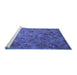 Sideview of Machine Washable Abstract Blue Contemporary Rug, wshcon1480blu