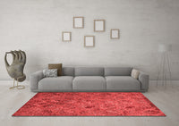 Machine Washable Abstract Red Contemporary Rug, wshcon1480red