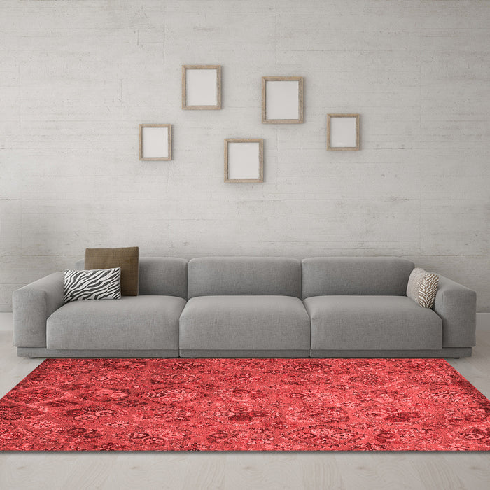 Contemporary Red Washable Rugs