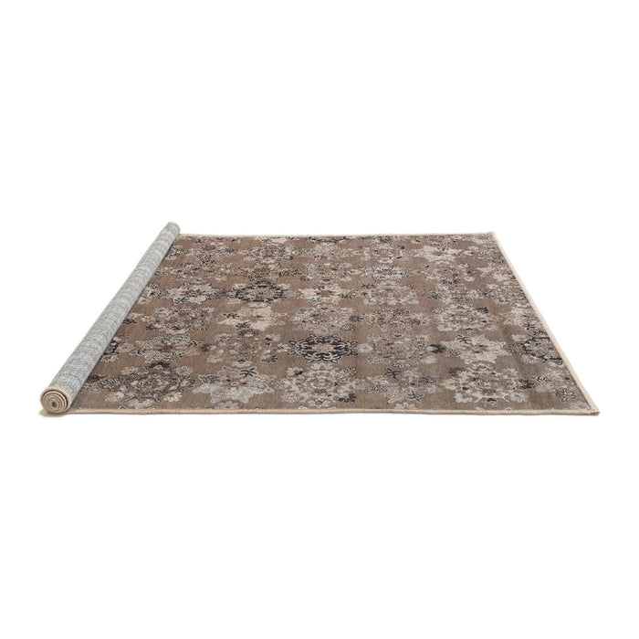 Serging Thickness of Machine Washable Contemporary Light French Beige Brown Rug, wshcon1481