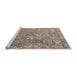 Serging Thickness of Machine Washable Contemporary Light French Beige Brown Rug, wshcon1481