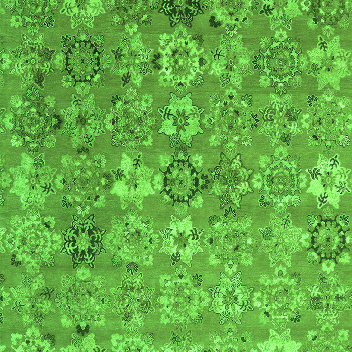 Serging Thickness of Machine Washable Abstract Green Contemporary Area Rugs, wshcon1481grn