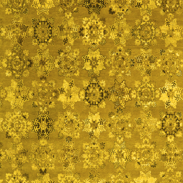 Machine Washable Abstract Yellow Contemporary Rug, wshcon1481yw