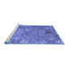 Sideview of Machine Washable Abstract Blue Contemporary Rug, wshcon1481blu