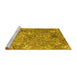 Sideview of Machine Washable Abstract Yellow Contemporary Rug, wshcon1481yw