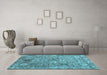 Machine Washable Abstract Light Blue Contemporary Rug in a Living Room, wshcon1481lblu