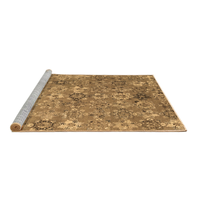 Sideview of Machine Washable Abstract Brown Contemporary Rug, wshcon1481brn