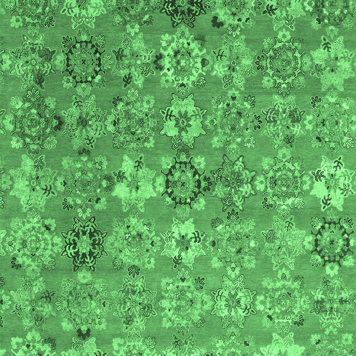 Machine Washable Abstract Emerald Green Contemporary Area Rugs, wshcon1481emgrn