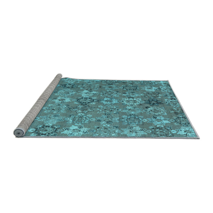 Sideview of Machine Washable Abstract Light Blue Contemporary Rug, wshcon1481lblu