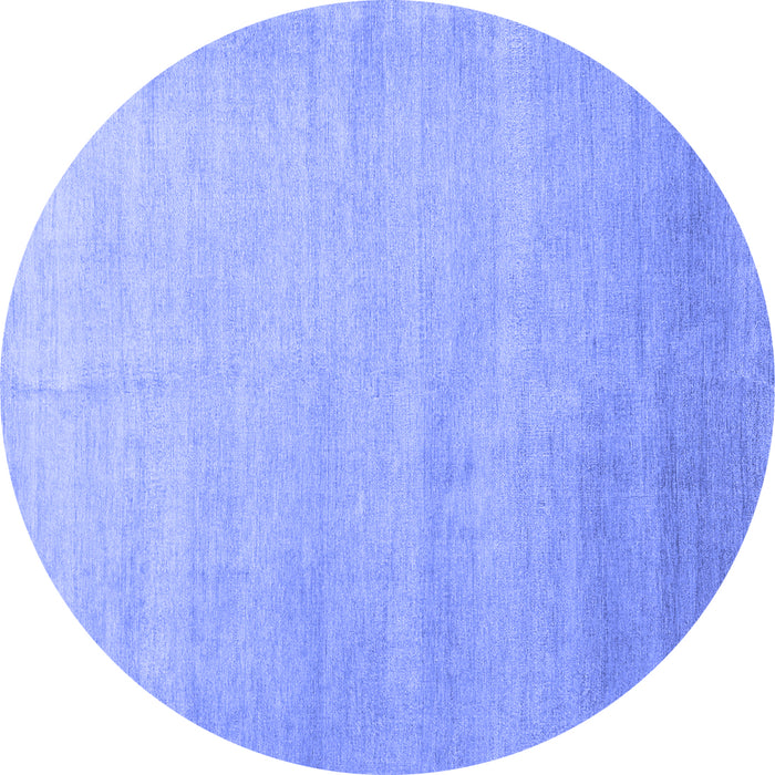 Round Machine Washable Abstract Blue Contemporary Rug, wshcon1482blu