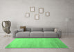 Machine Washable Abstract Emerald Green Contemporary Area Rugs in a Living Room,, wshcon1482emgrn