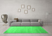 Machine Washable Abstract Green Contemporary Area Rugs in a Living Room,, wshcon1482grn