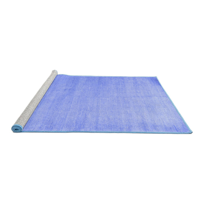 Sideview of Machine Washable Abstract Blue Contemporary Rug, wshcon1482blu