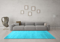 Machine Washable Abstract Light Blue Contemporary Rug, wshcon1482lblu