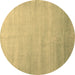 Round Abstract Brown Contemporary Rug, con1482brn