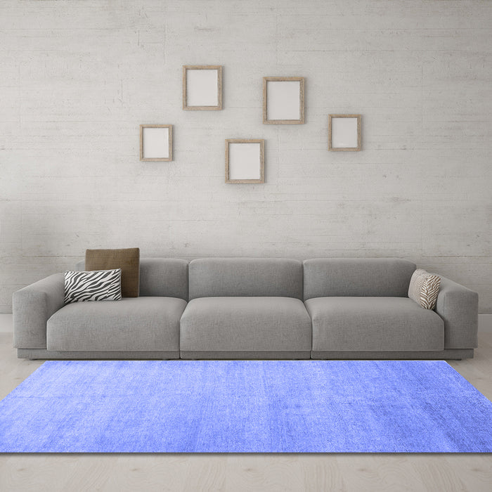Machine Washable Abstract Blue Contemporary Rug in a Living Room, wshcon1482blu