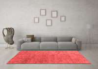 Machine Washable Abstract Red Contemporary Rug, wshcon1483red