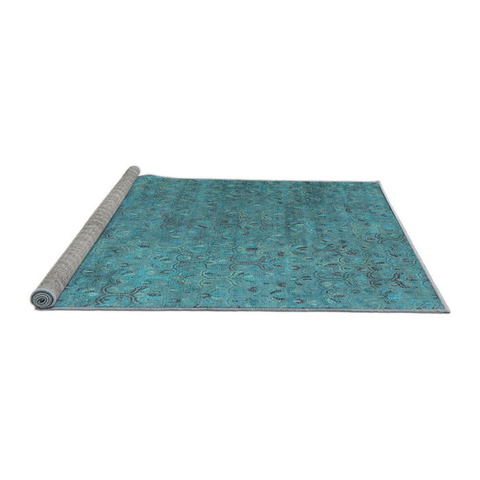 Sideview of Machine Washable Abstract Light Blue Contemporary Rug, wshcon1483lblu